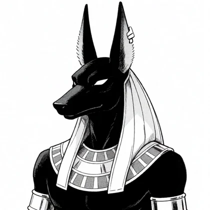 Anubis, Guardian of the dead, who embalms Osiris, character in Isis and Osiris