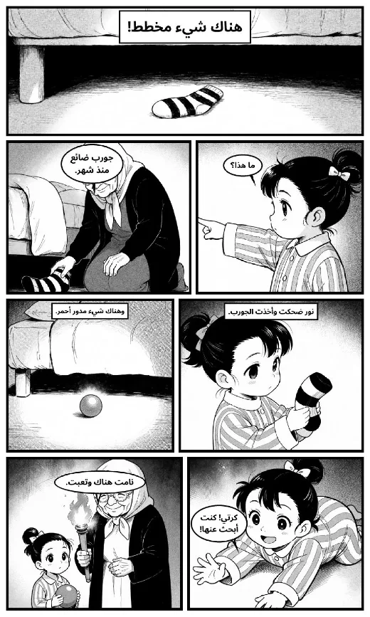مانغا «نور وما تحت السرير» · سطور · صفحة 3