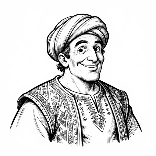 The Hunchback, The king's jester, character in One Thousand and One Nights