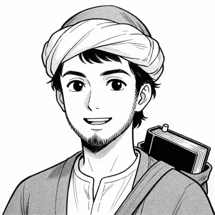 ابن القارح الشابّ (طالب علم في حلب وبغداد) من مانغا «رسالة الغفران»