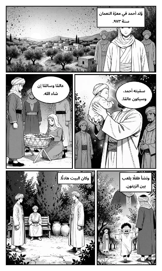 مانغا «رسالة الغفران» · أبو العلاء المعرّي · صفحة 2