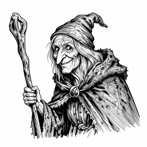 The Old Woman, The witch in the forest, character in Tahir and Nadia