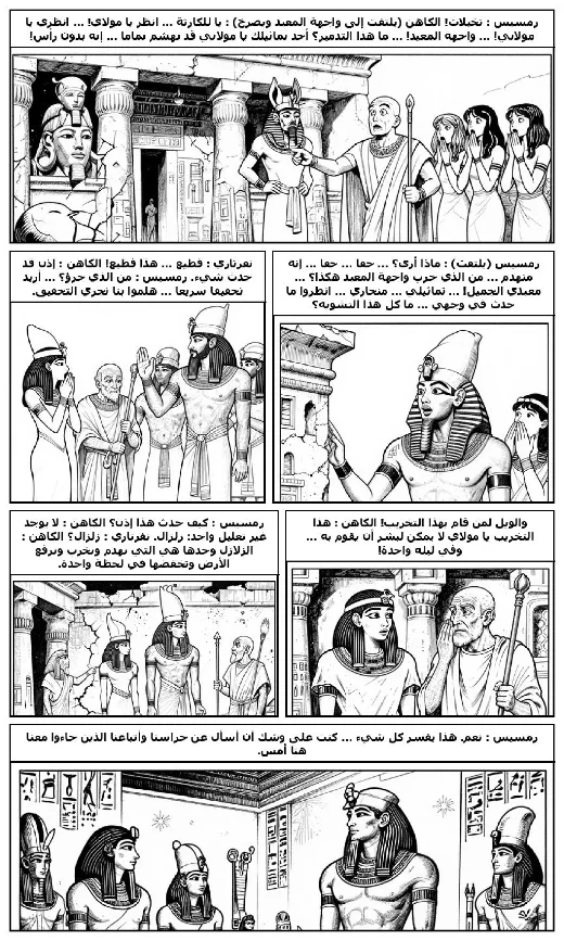 The Abu Simbel Festival manga adaptation by Tawfiq al-Hakim · Page 4