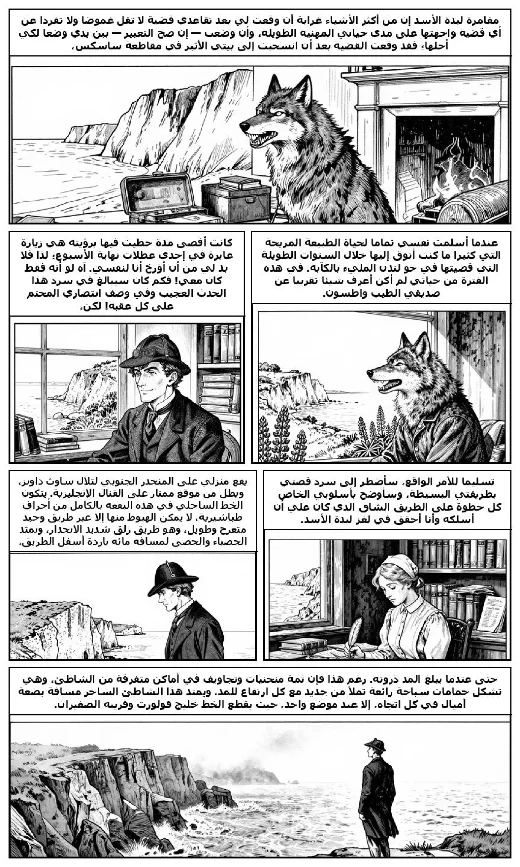 مانغا «مغامرة لبدة الأسد» · آرثر كونان دويل · صفحة 1