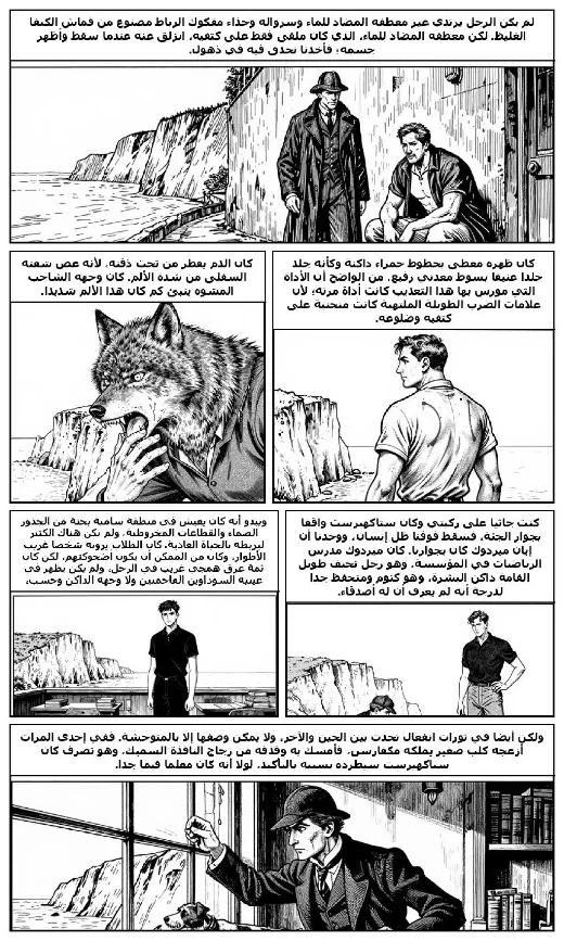 مانغا «مغامرة لبدة الأسد» · آرثر كونان دويل · صفحة 4