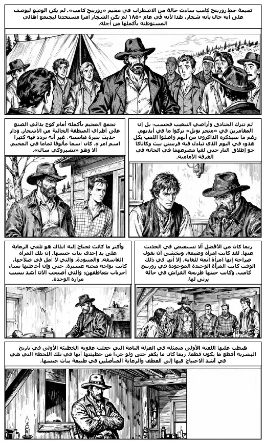 The Luck of Roaring Camp manga adaptation by Bret Harte · Page 1