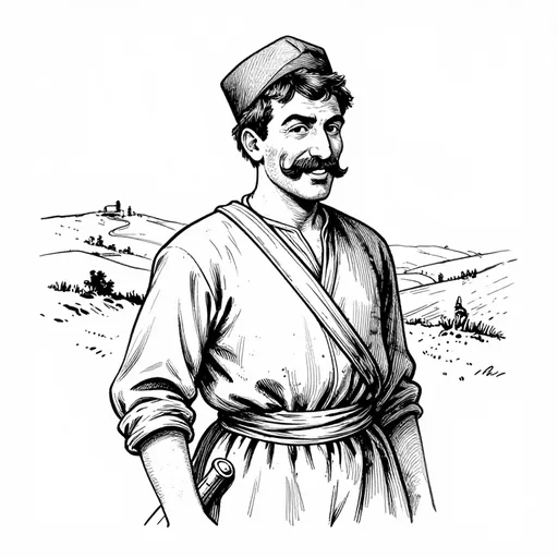 Abu Tanous, The muleteer, character in The Muleteer and the Priest