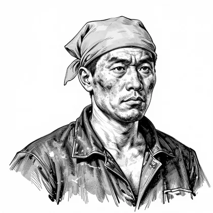 The man with the yellow handkerchief, A stubborn shrimp fisherman, character in The Yellow Handkerchief